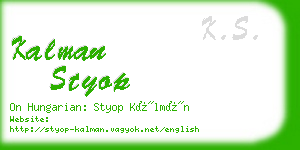 kalman styop business card